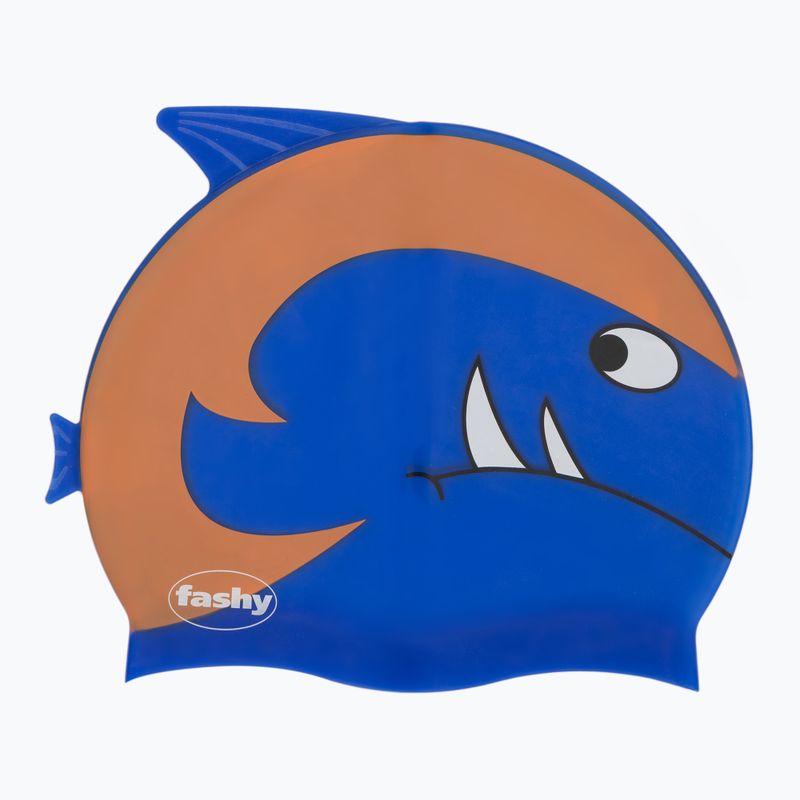 Fashy 3048 Bedruckte blau/braune Badekappe für Kinder