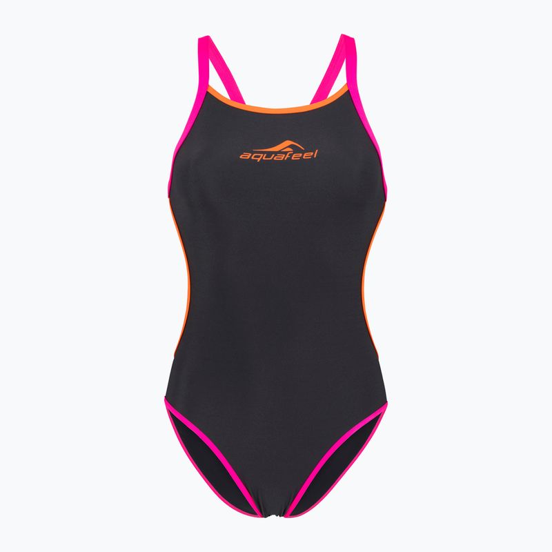 Einteiler Badeanzug Damen aquaFeel Training V-Back gray / smoke