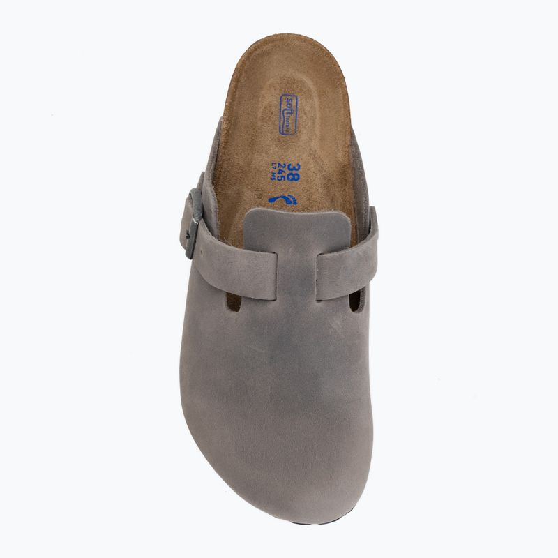 Schlappen BIRKENSTOCK Boston Soft Footbed Oiled Leather Narrow iron 5