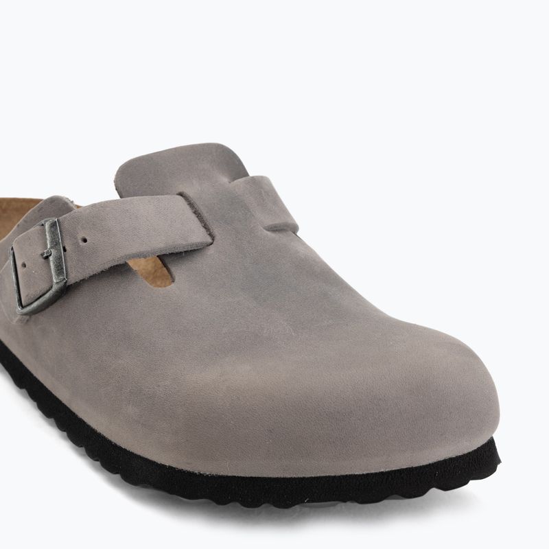 Schlappen BIRKENSTOCK Boston Soft Footbed Oiled Leather Narrow iron 7