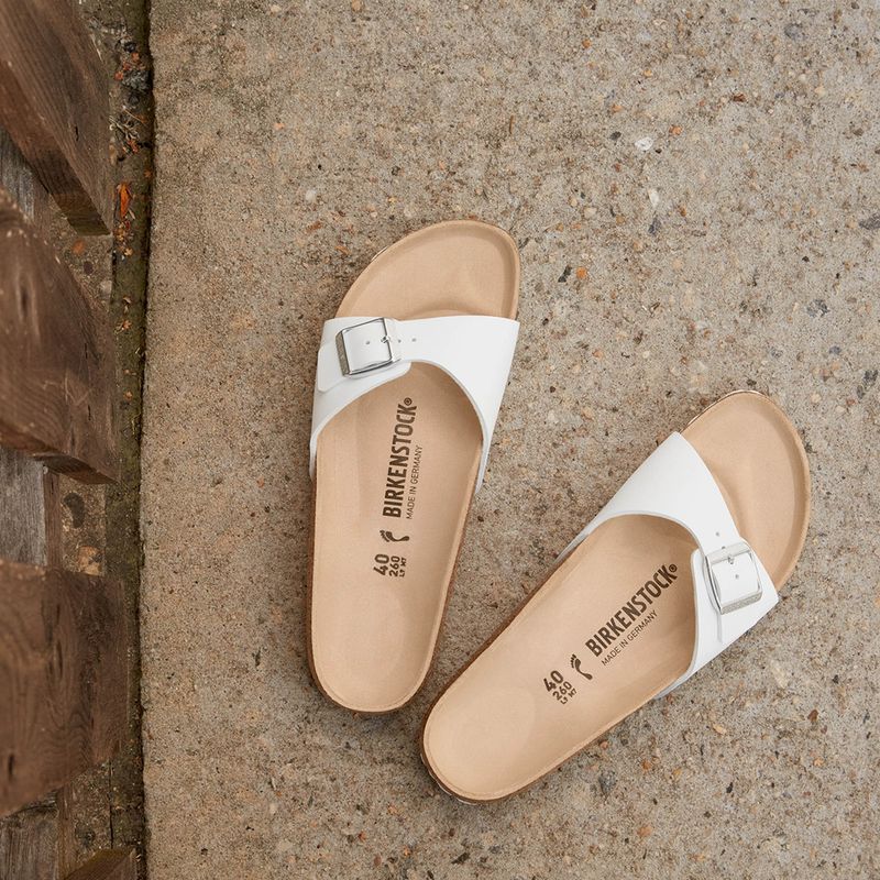 Slides Schlappen  BIRKENSTOCK Madrid BF Narrow white 12