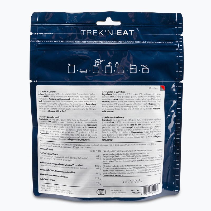 Gefriergetrocknete Lebensmittel Trek'n Eat Hähnchen in Currysauce mit Reis 2