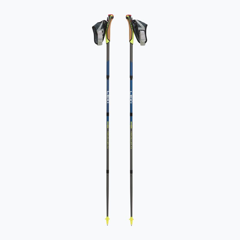 Nordic Walking Stöcke LEKI Traveller FX.One Carbon dunkelblau-silber 6532582111