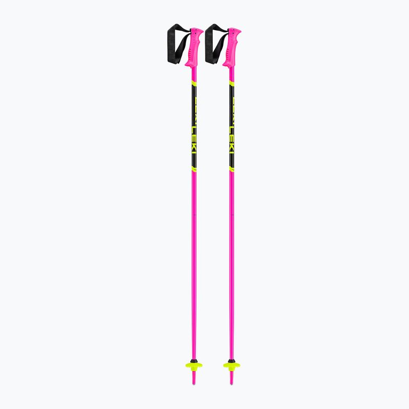 LEKI Racing Kinderskistöcke neon pink/ schwarz/ neongelb