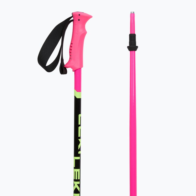 Skistöcke Kinder LEKI Racing neon pink/ black/ neon yellow 3