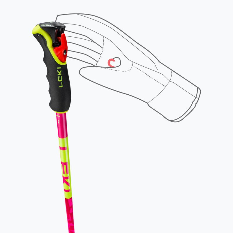 Skistöcke LEKI Spitfire 3D neon magenta/neon yellow/berry 8