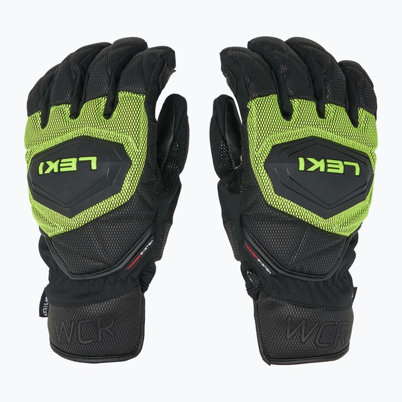 Skihandschuhe Herren LEKI WCR Coach 3D black/ ice lemon 3