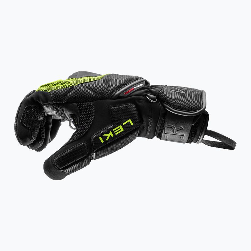 Skihandschuhe Herren LEKI WCR Coach 3D black/ ice lemon 10