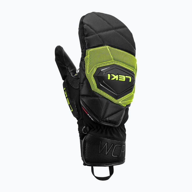Herren-Skihandschuhe LEKI WCR Coach 3D Mitt black/ice lemon 2