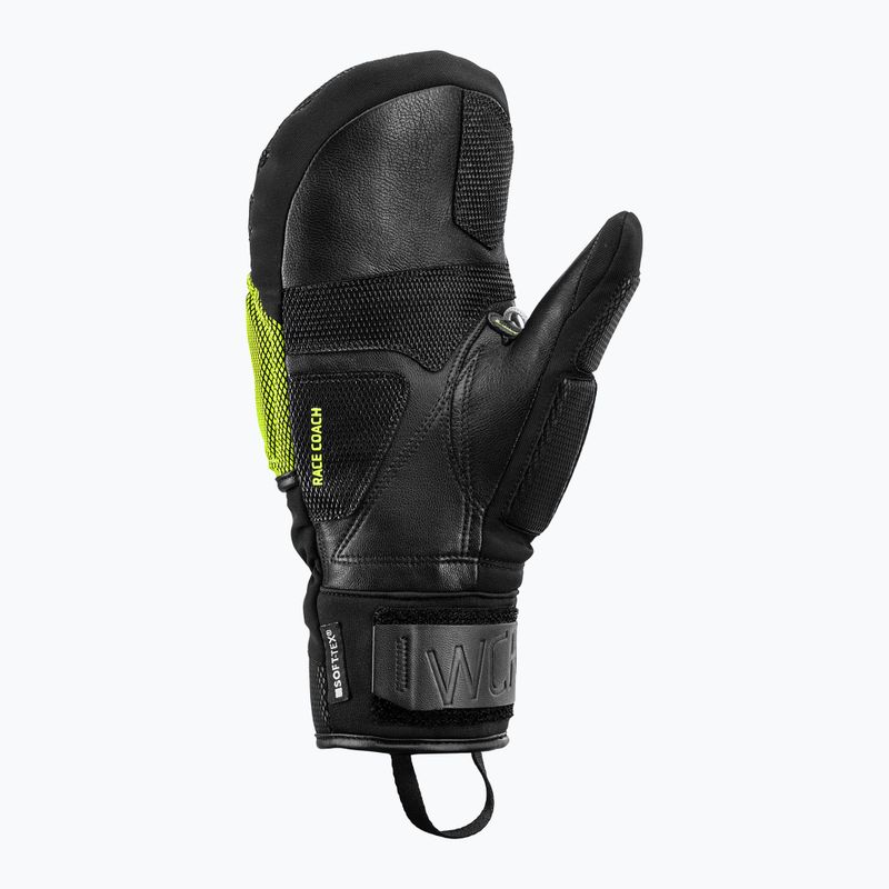 Herren-Skihandschuhe LEKI WCR Coach 3D Mitt black/ice lemon 3