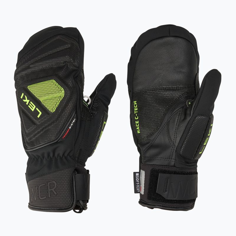 Skihandschuhe Herren LEKI WCR C-Tech 3D Mitt black/ ice lemon