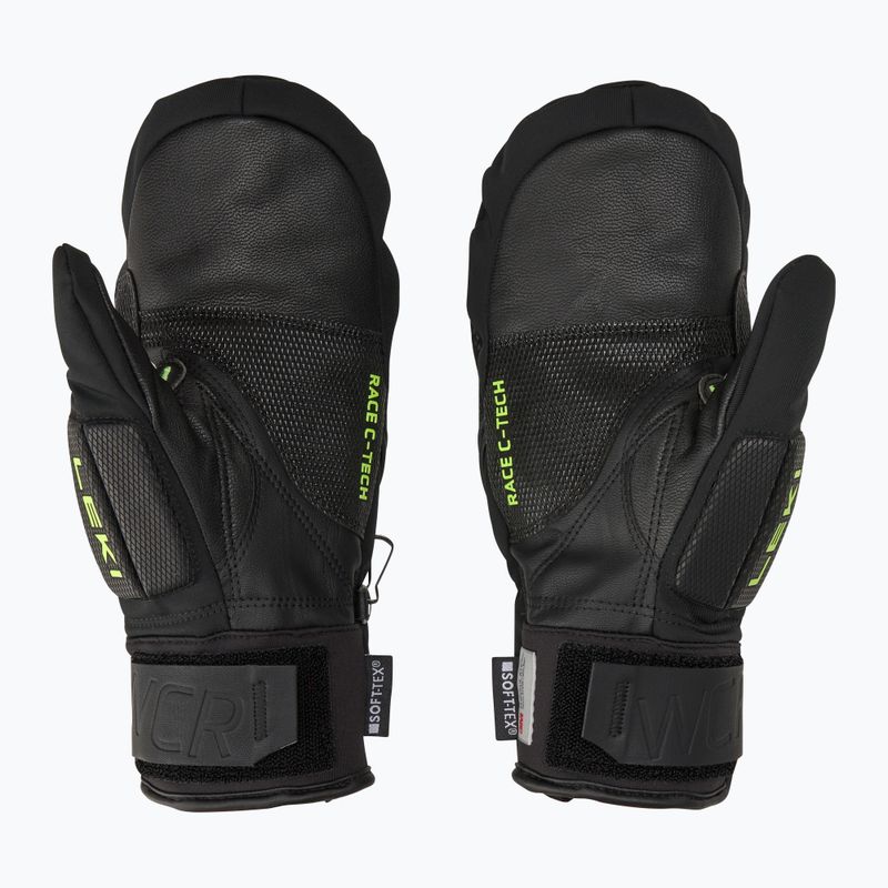 Skihandschuhe Herren LEKI WCR C-Tech 3D Mitt black/ ice lemon 3