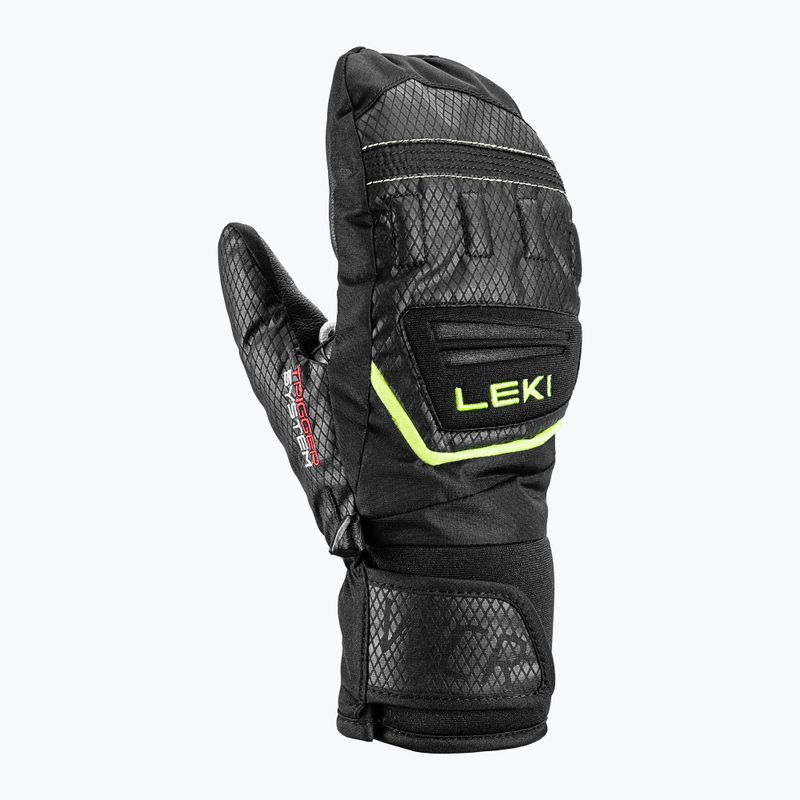 Skihandschuhe Kinder LEKI WCR Team 3D Junior Mitt black/ ice lemon 8
