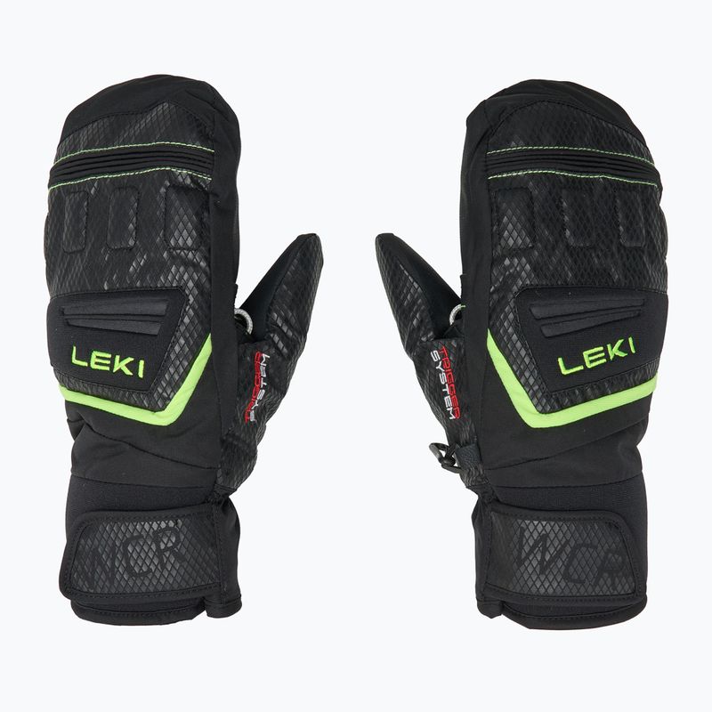 Skihandschuhe Kinder LEKI WCR Team 3D Junior Mitt black/ ice lemon 4