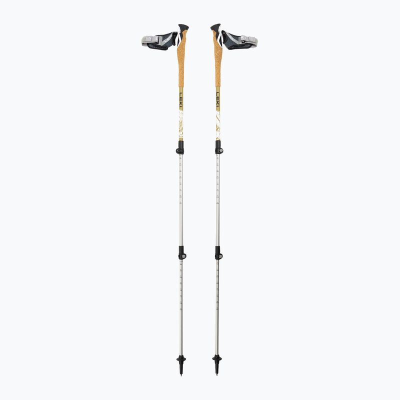 Trekkingstöcke LEKI Cross Trail TA white/goldbrown/black