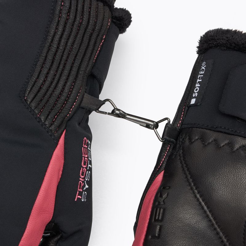 Skihandschuhe Damen LEKI Vallarta 3D Mitt black/ rose 6