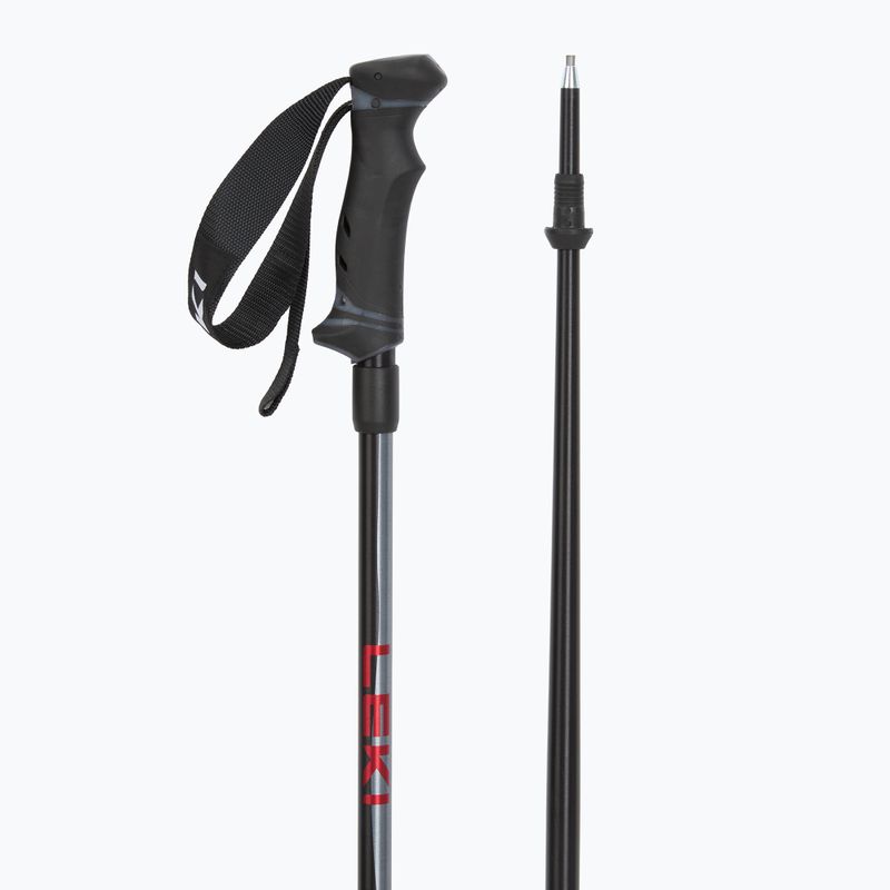 Skistöcke LEKI Hot Shot anodized black/eloxal gray/eloxal red 3