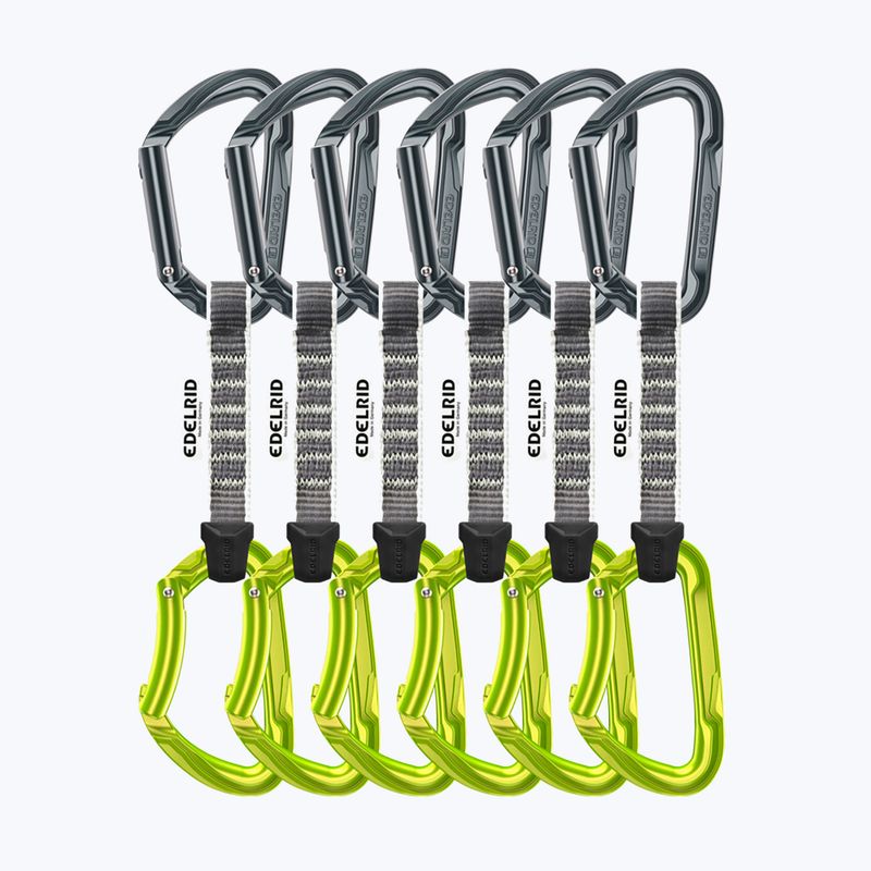 Kletter-Expressset EDELRID Pure 6 Stk. 10 cm slate/oasis