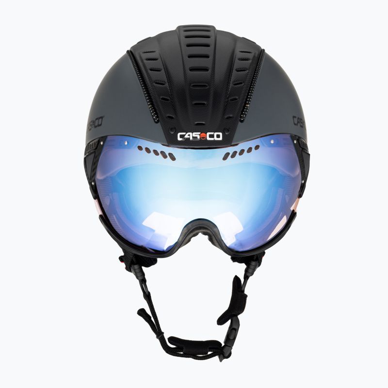 Skihelm CASCO SP-2 Photomatic Visier strukturiert arsenic grau / rot 2