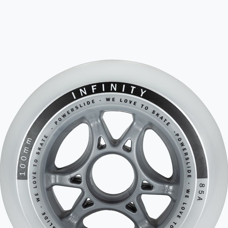 Powerslide Infinity II Rollerblade Rollen 100mm/85A 4 Stück weiß 905224 5
