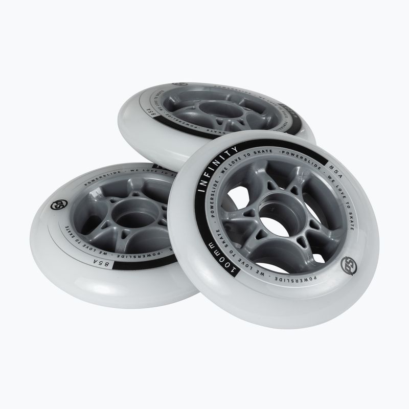 Powerslide Infinity II Rollerblade Rollen 100mm/85A 4 Stück weiß 905224 6