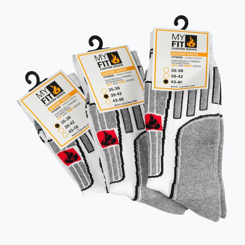 Powerslide MyFit Skatesocken weiß und grau 900988 6