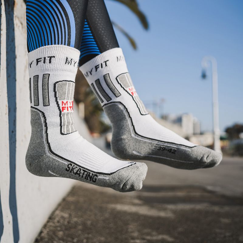 Powerslide MyFit Skatesocken weiß und grau 900988 7