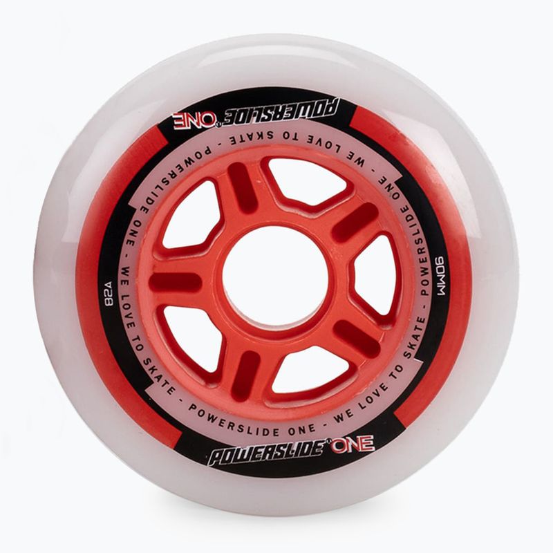 Powerslide PS One Spacer/Bearings Rollerblade-Räder 8 Stk. 90mm/82A weiß 905304