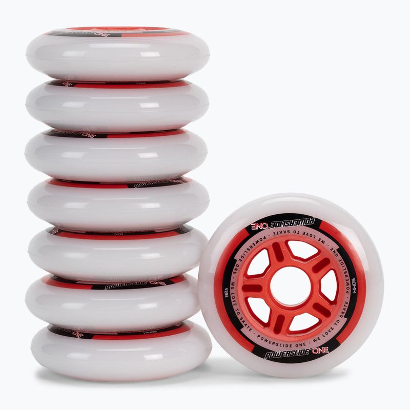 Powerslide PS One Spacer/Bearings Rollerblade-Räder 8 Stk. 90mm/82A weiß 905304 2