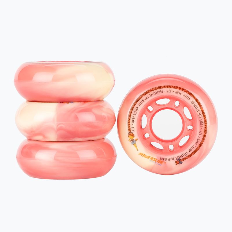 Powerslide Princess Girls Wheel 64 4er-Pack rosa 905315 Rollerblade-Räder