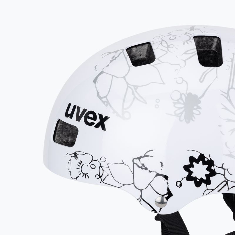 Kinderhelm UVEX Kid 3 white flower/black 7