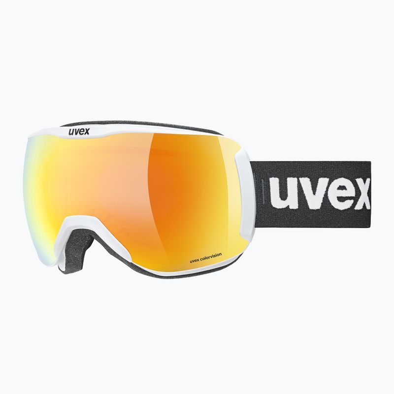 UVEX Downhill 2100 CV Race weiß matt/verspiegelt orange klar Skibrille