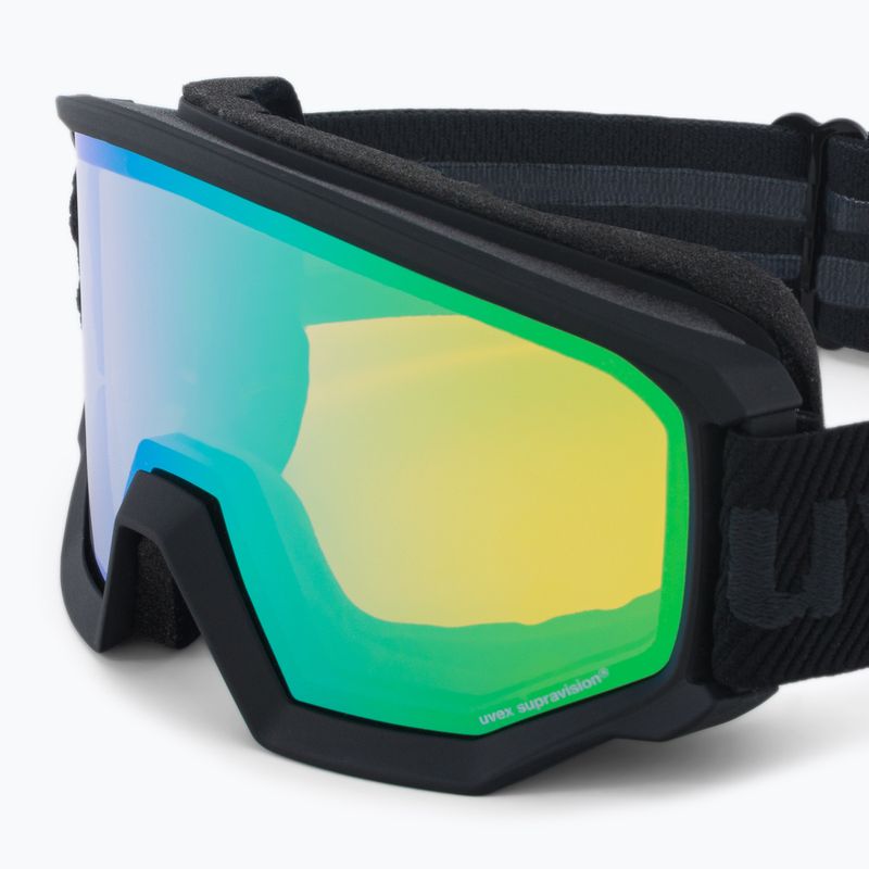 Skibrille UVEX Athletic FM black mat/mirror green lasergold lite55//52/233 5