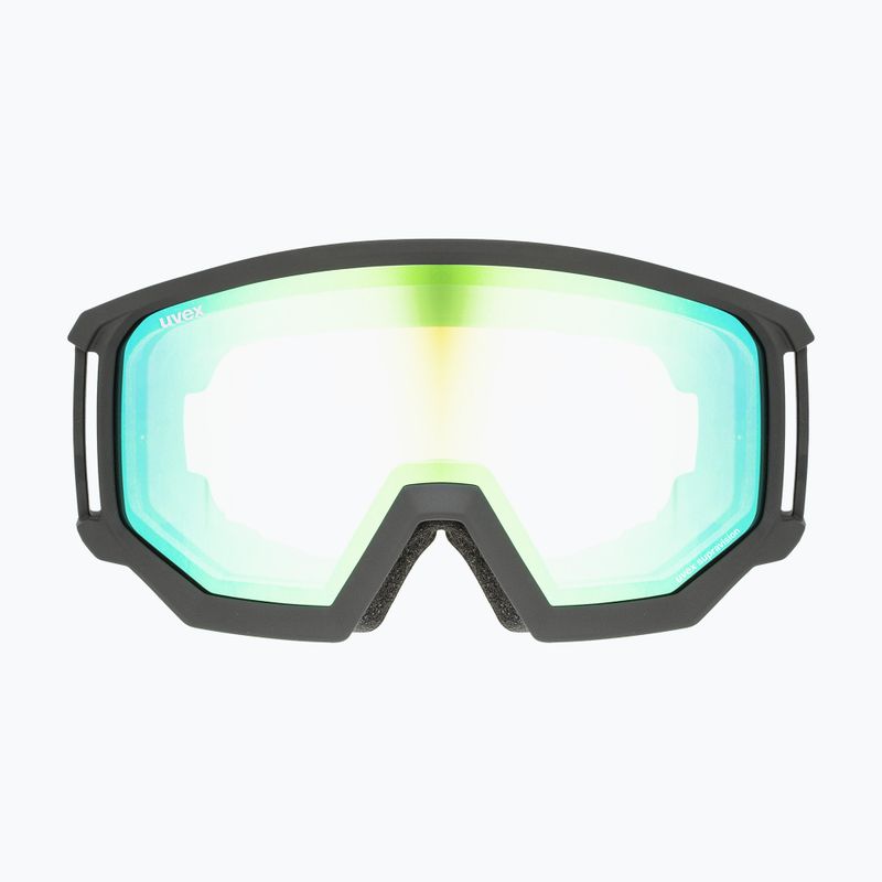Skibrille UVEX Athletic FM black mat/mirror green lasergold lite55//52/233 6