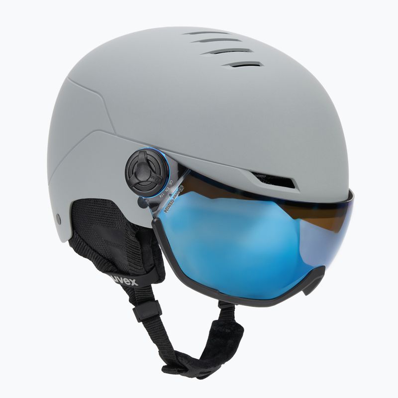 Skihelm UVEX Wanted Visor rhino matt/mirror blue/smoke