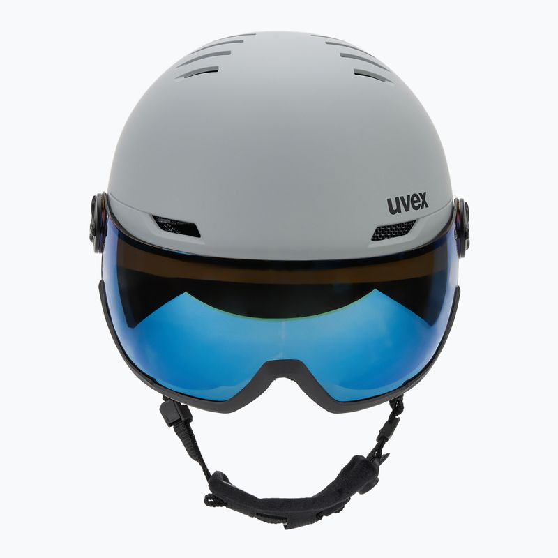 Skihelm UVEX Wanted Visor rhino matt/mirror blue/smoke 2