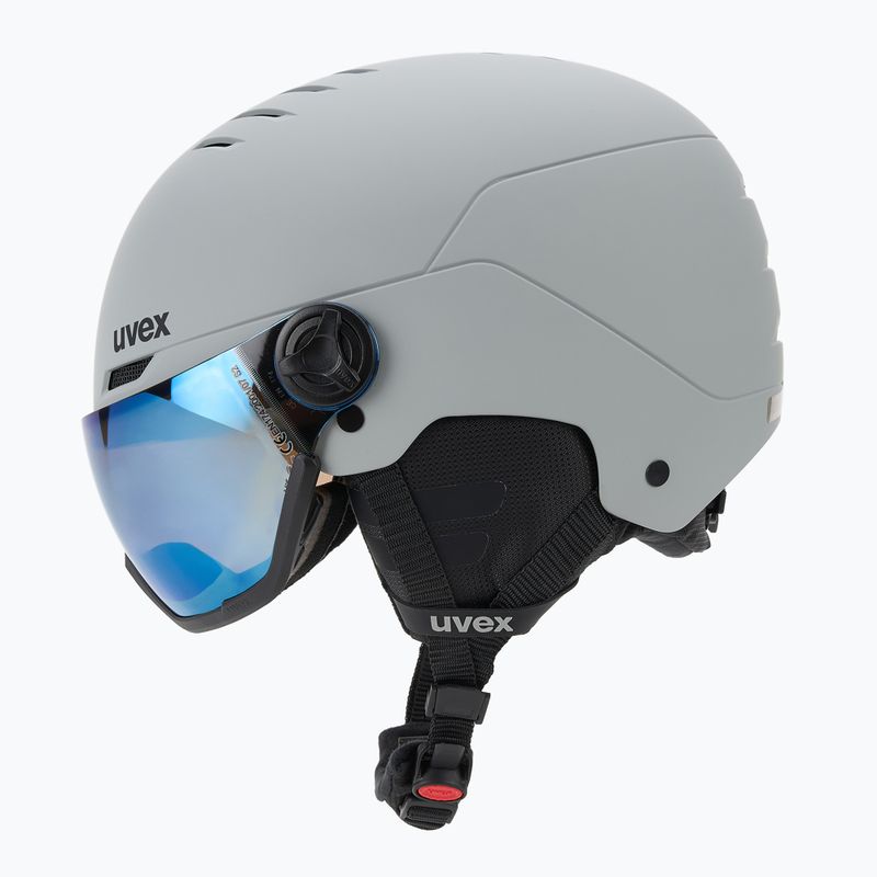 Skihelm UVEX Wanted Visor rhino matt/mirror blue/smoke 4