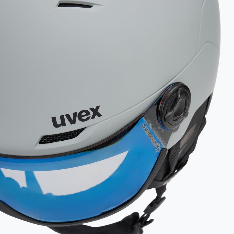 Skihelm UVEX Wanted Visor rhino matt/mirror blue/smoke 8