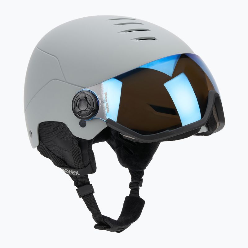 Skihelm UVEX Wanted Visor rhino matt/mirror blue/smoke 9