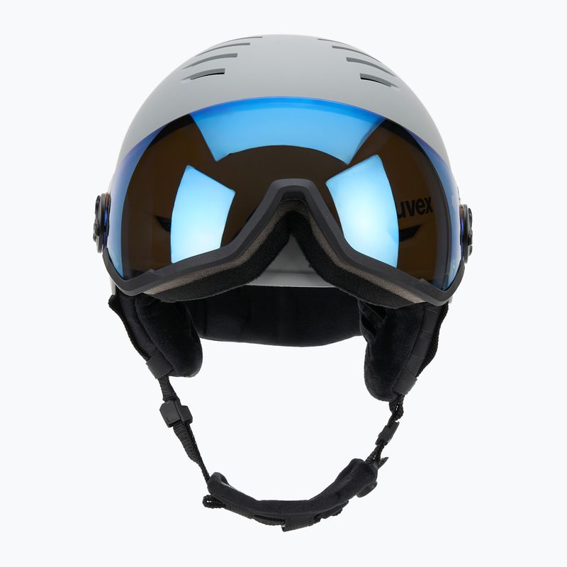 Skihelm UVEX Wanted Visor rhino matt/mirror blue/smoke 10