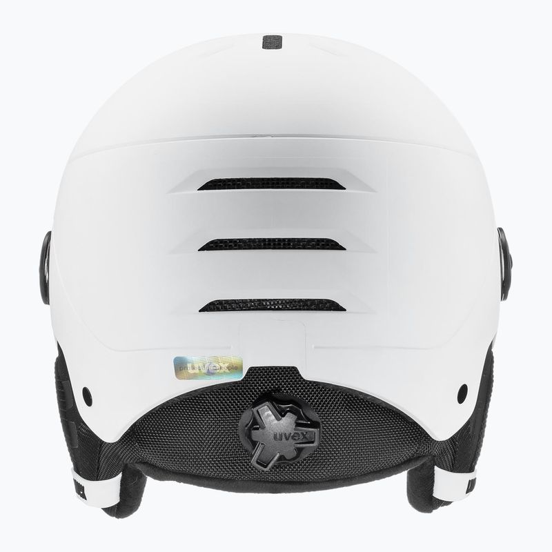 Kinder-Skihelm UVEX Rocket Visor Jr white/black matte/mirror blue/smoke 3