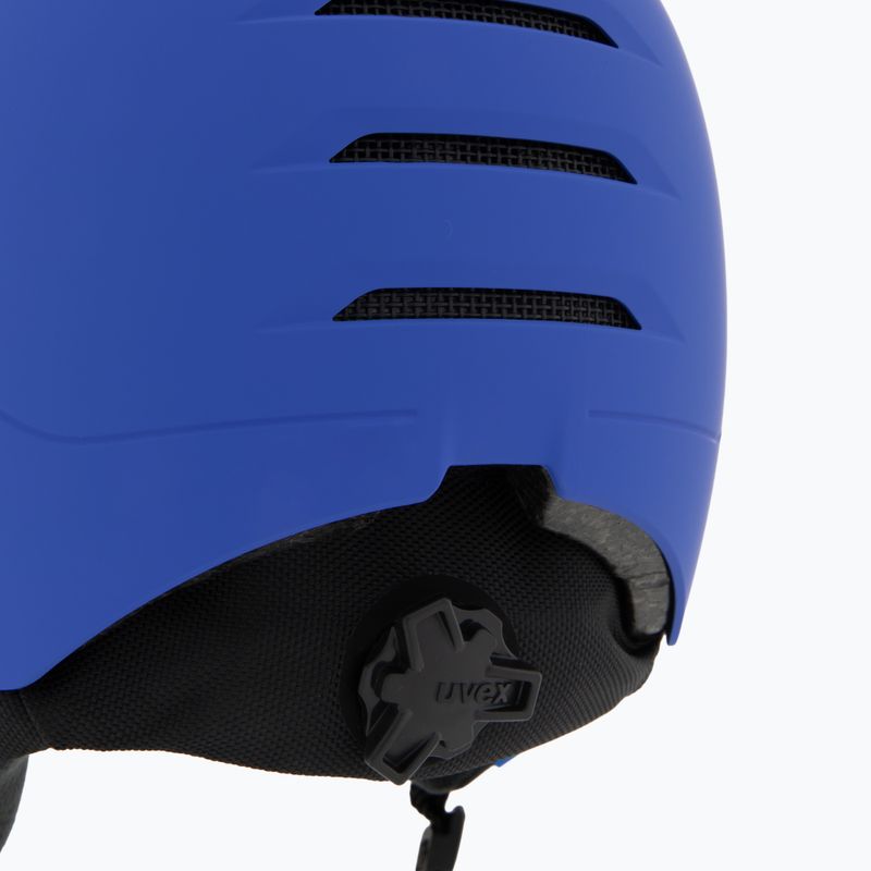 Skihelm Kinder UVEX Rocket Visor Jr blue matt/mirror blue/smoke 8