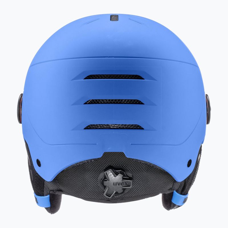 Skihelm Kinder UVEX Rocket Visor Jr blue matt/mirror blue/smoke 2