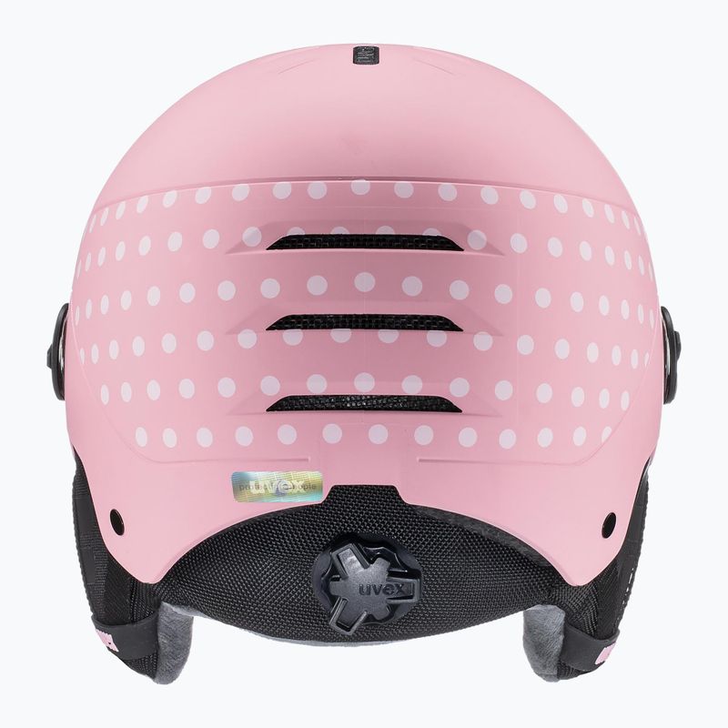 Skihelm Kinder UVEX Rocket Visor Jr pink confetti matt/mirror silver/lasergold lite 4