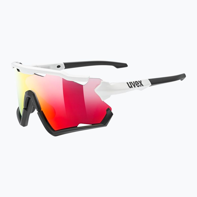 Fahrradbrille UVEX Sportstyle 228 weiß schwarz/rot verspiegelt 53/2/067/8206 5
