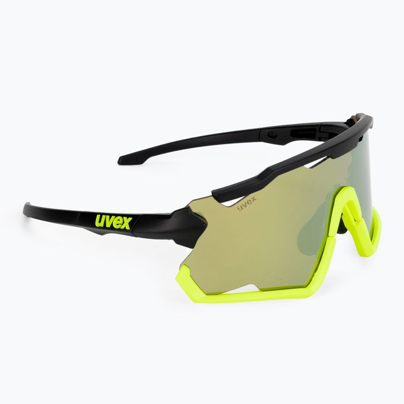 UVEX Sportstyle 228 schwarz gelb matt/gelb spiegelnde Fahrradbrille 53/2/067/2616
