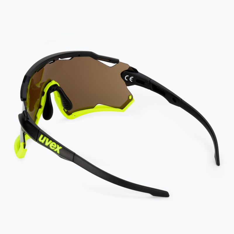 UVEX Sportstyle 228 schwarz gelb matt/gelb spiegelnde Fahrradbrille 53/2/067/2616 2