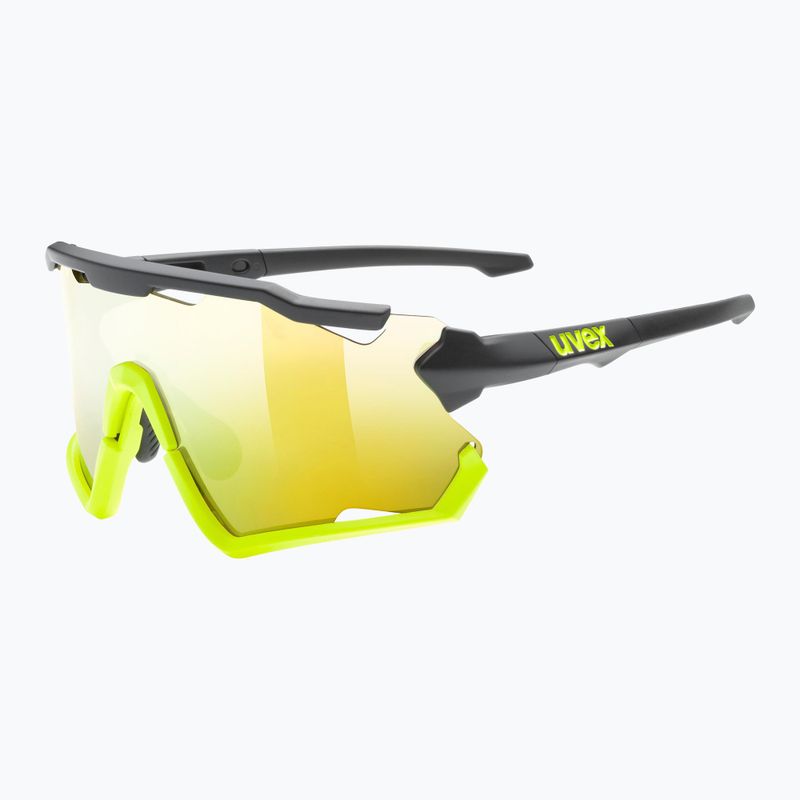 UVEX Sportstyle 228 schwarz gelb matt/gelb spiegelnde Fahrradbrille 53/2/067/2616 5