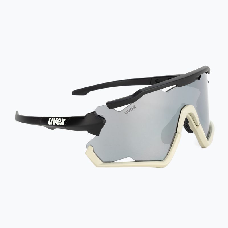 UVEX Sportstyle 228 schwarz sandmatt/verspiegelt silberne Fahrradbrille 53/2/067/2816