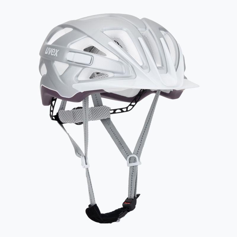 Fahrradhelm UVEX City Active silber/pflaume matt